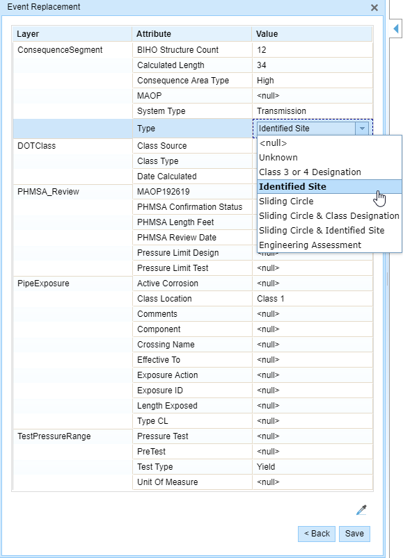 Event Replacement attributes Event Replacement attributes